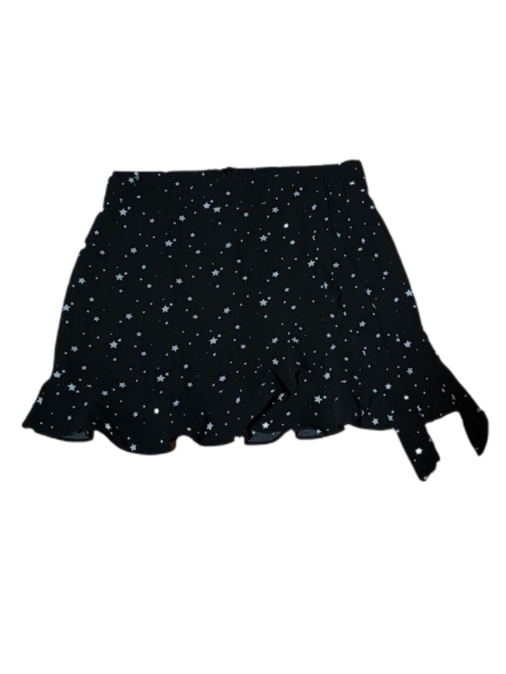 Emory Park Black Star Print Ruffle Hem Skirt